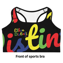 Load image into Gallery viewer, E.D.A 4 Colors Signature - Black - Wrap Around With Black Piping - Sports bra
