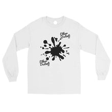 Load image into Gallery viewer, E.D.A Signature Small Print - Paint Splash Coll #5 - Black Text/Paint Splash - Avail In The Colors Of MILITARY GREEN, WHITE, MAROON, ROYAL BLUE, RED - Men&#39;s Long Sleeve Shirt
