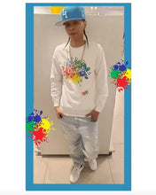 Load image into Gallery viewer, E.D.A Signature - Paint Splash Coll #4 - Men’s Long Sleeve Shirt - Available In The Colors Of WHITE, RED, NAVY
