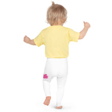 Load image into Gallery viewer, Camia Paint - White - Pink Text/Pink Paint Splashes - Kid&#39;s Leggings
