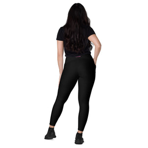 Art 101- Black - Pink Text - Leggings With SIDE POCKETS