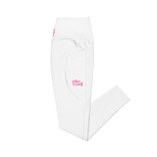 Load image into Gallery viewer, Art 102A - White - Pink Text - Leggings With Side Pockets
