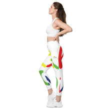 Load image into Gallery viewer, E.D.A 4 Colors Signature - White - Wrap Around.2 - Leggings with SIDE POCKETS
