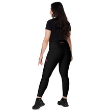 Load image into Gallery viewer, Art 101- Black - Pink Text - Leggings With SIDE POCKETS
