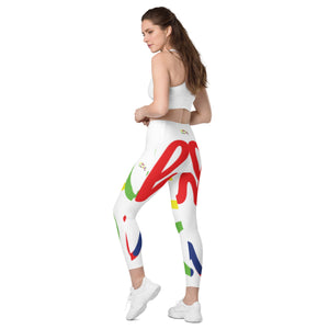 E.D.A 4 Colors Signature - White - Wrap Around.2 - Leggings with SIDE POCKETS