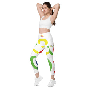 E.D.A 4 Colors Signature - White - Wrap Around.2 - Leggings with SIDE POCKETS