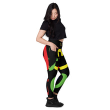 Load image into Gallery viewer, E.D.A 4 Colors Signature - Black - Wrap Around.2 - Leggings with pockets
