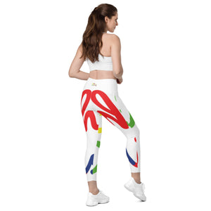 E.D.A 4 Colors Signature - White - Wrap Around.2 - Leggings with SIDE POCKETS