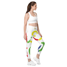 Load image into Gallery viewer, E.D.A 4 Colors Signature - White - Wrap Around.2 - Leggings with SIDE POCKETS
