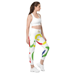 E.D.A 4 Colors Signature - White - Wrap Around.2 - Leggings with SIDE POCKETS