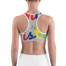 Load image into Gallery viewer, E.D.A 4 Colors Signature - Silver - Wrap Around With White Piping - Sports bra
