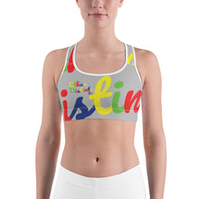 Load image into Gallery viewer, E.D.A 4 Colors Signature - Silver - Wrap Around With White Piping - Sports bra
