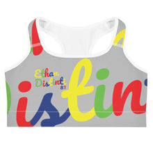 Load image into Gallery viewer, E.D.A 4 Colors Signature - Silver - Wrap Around With White Piping - Sports bra
