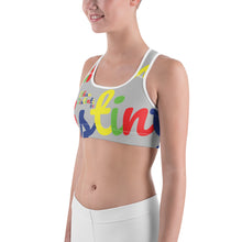 Load image into Gallery viewer, E.D.A 4 Colors Signature - Silver - Wrap Around With White Piping - Sports bra

