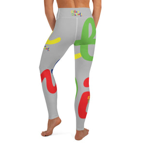 E.D.A 4 Colors Signature - Silver - Wrap Around With White Stitching - Yoga Leggings