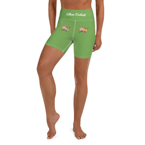 9:15 Palette - Green - Yoga Shorts