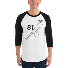 Load image into Gallery viewer, White / Black - Black Text - 3/4 sleeve raglan shirt
