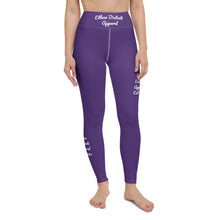 Load image into Gallery viewer, Purple With White Text - Yoga Leggings
