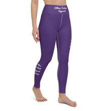 Load image into Gallery viewer, Purple With White Text - Yoga Leggings
