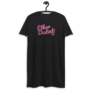 E.D.A Signature - T-Shirt, Pink Text - Dress Coll #1 - Organic Cotton T-Shirt Dress