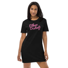 Load image into Gallery viewer, E.D.A Signature - T-Shirt, Pink Text - Dress Coll #1 - Organic Cotton T-Shirt Dress
