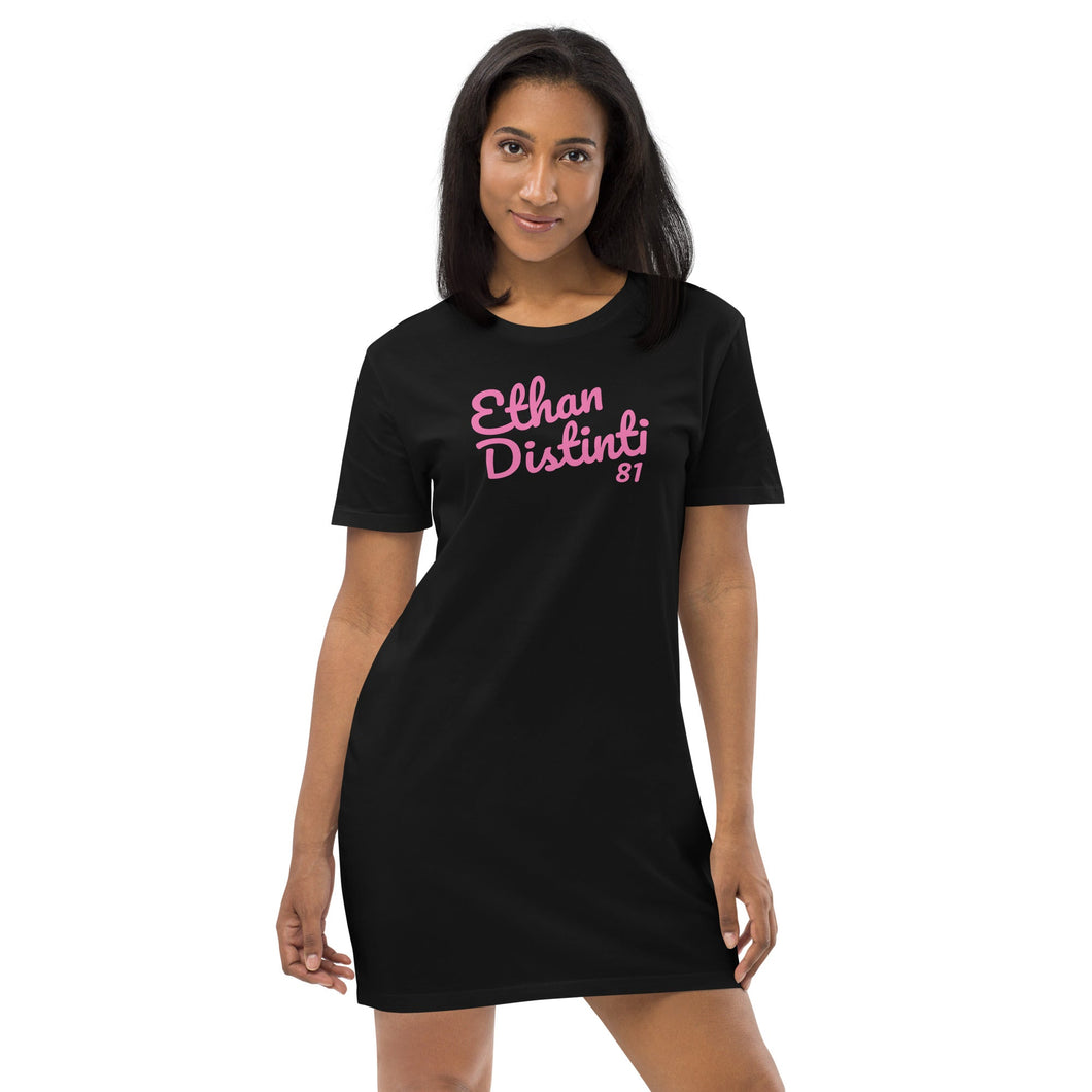 E.D.A Signature - T-Shirt, Pink Text - Dress Coll #1 - Organic Cotton T-Shirt Dress