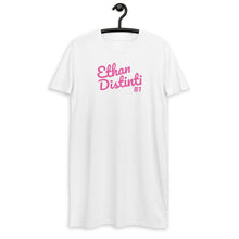 Load image into Gallery viewer, E.D.A Signature - T-Shirt, Pink Text - Dress Coll #1 - Organic Cotton T-Shirt Dress
