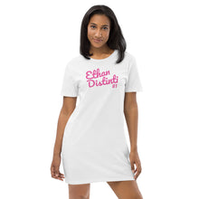 Load image into Gallery viewer, E.D.A Signature - T-Shirt, Pink Text - Dress Coll #1 - Organic Cotton T-Shirt Dress
