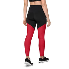 Load image into Gallery viewer, E.D.A Signature Rightside - Red / Black - Sports Leggings
