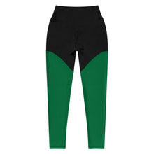 Load image into Gallery viewer, E.D.A Signature Rightside - Green 1 / Black - Sports Leggings
