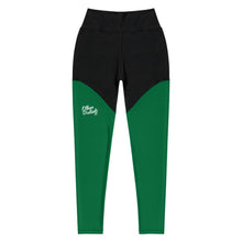 Load image into Gallery viewer, E.D.A Signature Rightside - Green 1 / Black - Sports Leggings
