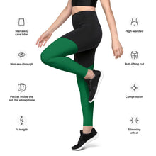 Load image into Gallery viewer, E.D.A Signature Rightside - Green 1 / Black - Sports Leggings
