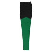 Load image into Gallery viewer, E.D.A Signature Rightside - Green 1 / Black - Sports Leggings
