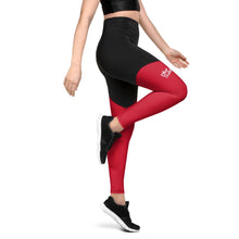 Load image into Gallery viewer, E.D.A Signature Rightside - Red / Black - Sports Leggings
