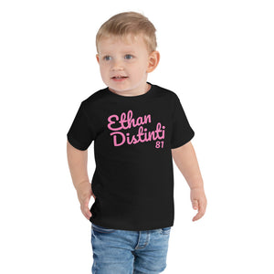 E.D.A Signature -  Toddler Coll #1 - Pink Text -Toddler Short Sleeve Tee *Avail In The Colors: WHITE, BLACK