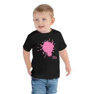 Paint Splash - Toddler Coll #1 Pink Text/Pink Paint Splash - Toddler Short Sleeve Tee *Avail In The Colors: WHITE, BLACK