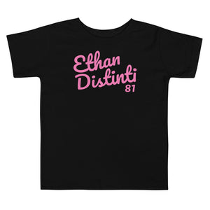 E.D.A Signature -  Toddler Coll #1 - Pink Text -Toddler Short Sleeve Tee *Avail In The Colors: WHITE, BLACK