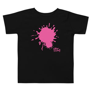 Paint Splash - Toddler Coll #1 Pink Text/Pink Paint Splash - Toddler Short Sleeve Tee *Avail In The Colors: WHITE, BLACK