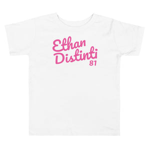 E.D.A Signature -  Toddler Coll #1 - Pink Text -Toddler Short Sleeve Tee *Avail In The Colors: WHITE, BLACK