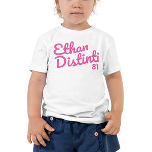 E.D.A Signature -  Toddler Coll #1 - Pink Text -Toddler Short Sleeve Tee *Avail In The Colors: WHITE, BLACK