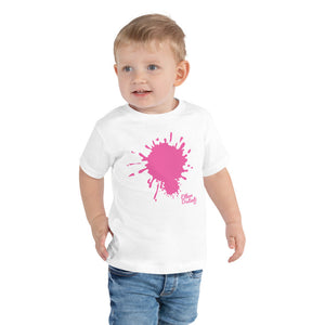 Paint Splash - Toddler Coll #1 Pink Text/Pink Paint Splash - Toddler Short Sleeve Tee *Avail In The Colors: WHITE, BLACK