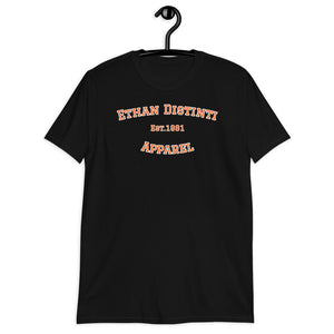 Graduate - Black With Orange Text , White Outline - Short-Sleeve Unisex T-Shirt