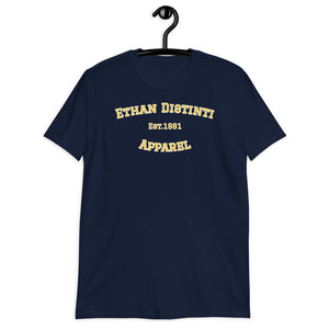 Graduate - Navy With Yellow Text , White Outline - Short-Sleeve Unisex T-Shirt