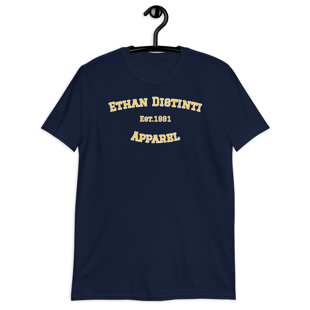 Graduate - Navy With Yellow Text , White Outline - Short-Sleeve Unisex T-Shirt