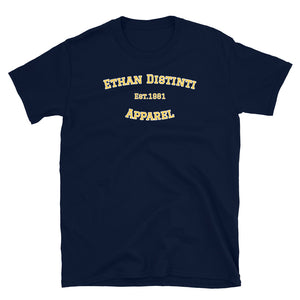 Graduate - Navy With Yellow Text , White Outline - Short-Sleeve Unisex T-Shirt