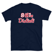 Load image into Gallery viewer, Number 81 - Navy With Red Text , White Outline, White Numbers With Red Outline - Short-Sleeve Unisex T-Shirt
