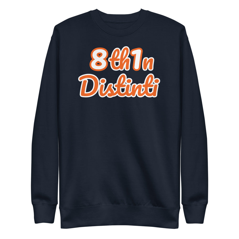 Number 81 - Navy Blazer : WHITE numbers with ORANGE outline, ORANGE text with WHITE outline - Unisex Fleece Pullover *NOTE : This Item 