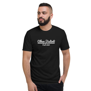 Ethan Distinti Est.1981 - Black With White Text - Unisex Short-Sleeve T-Shirt