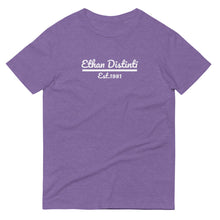 Load image into Gallery viewer, Ethan Distinti Est.1981 - Heather Color Coll #1 - Available In Other T-Shirt Heather Colors With White Text - Unisex Short-Sleeve T-Shirt
