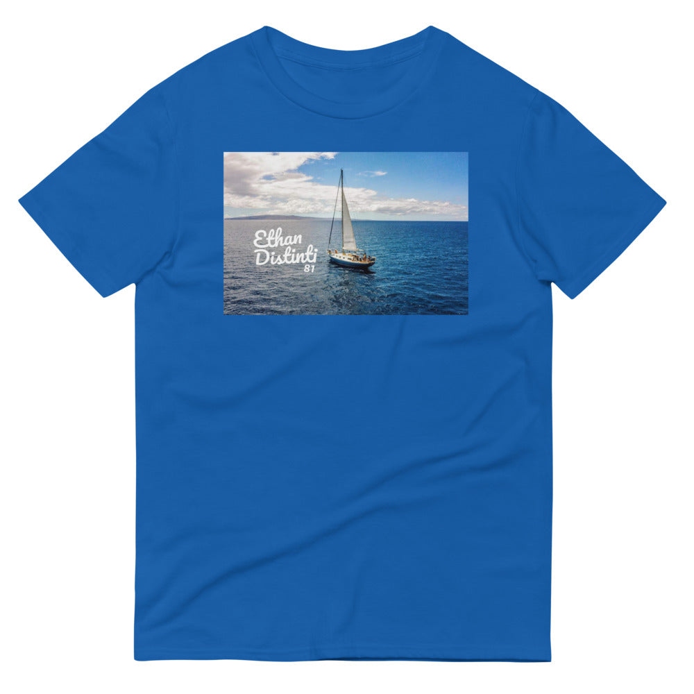 Yacht On The Blue - Royal Blue - Unisex Short-Sleeve T-Shirt